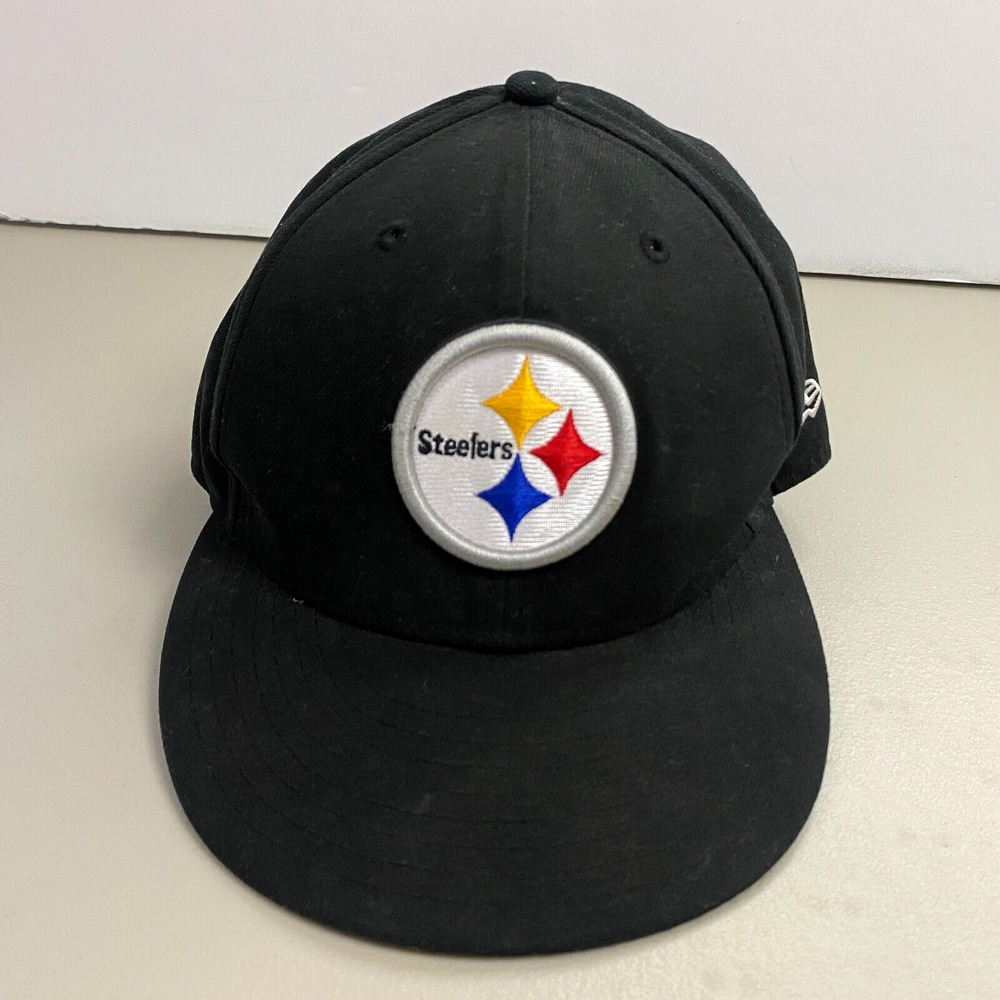 Pittsburgh Steelers Hat New Era 59Fifty Size 7 1/8 Fitted Cap‎ Black NFL